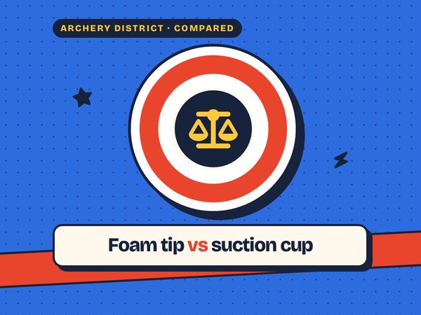 Archery District poster: foam-tip vs suction-cup arrows
